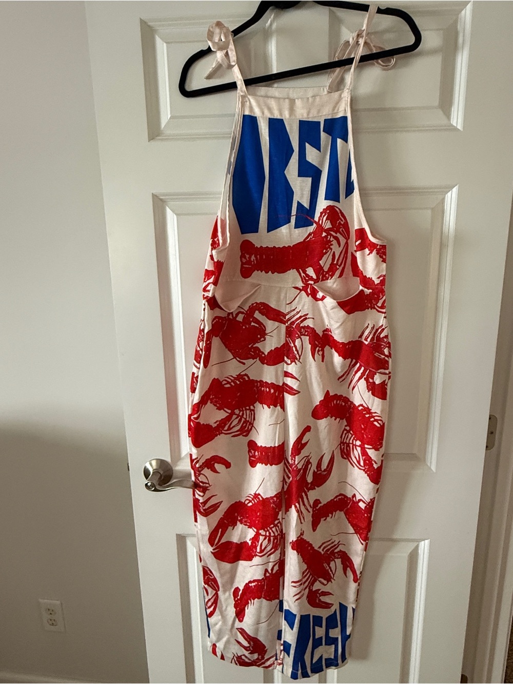 Red Lobster-Print One Piece Romper - White/Red